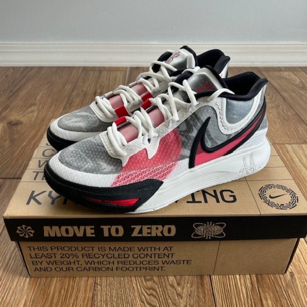 Nike Air Zoom Kyrie 8 White University Red Black Men's 9.5 Women 11 DJ6017-100